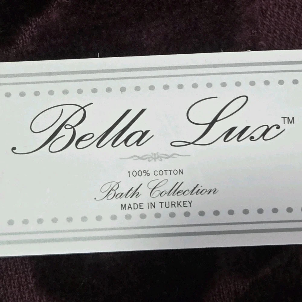 Bella Lux 4pc Turkish Cotton Velour Towel Set Merlot Floral Embossed 2Bath 2Hand